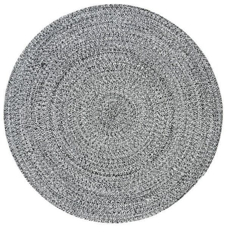 Safavieh 4 x 4 ft. Round Braided Hand Woven Rug, Ivory and Black BRD256C-4R